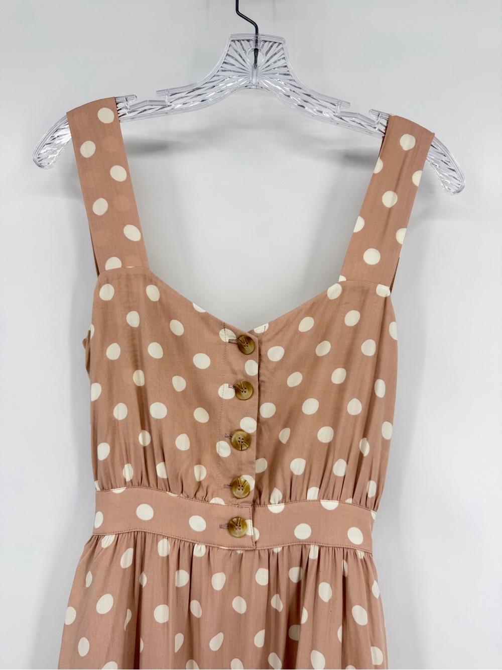 Reformation NWT Lanai Polka Dot Sun Dress Blush Pink White Size XS - Picture 5 of 14